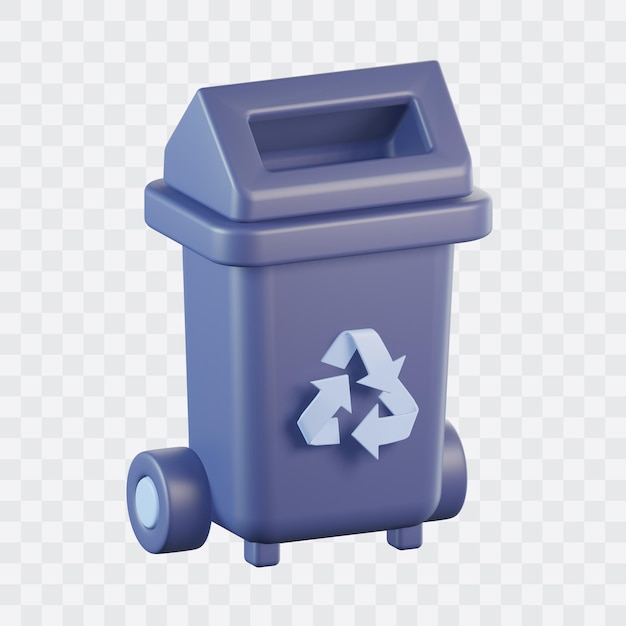 PSD el icono 3d de la basura de reciclaje