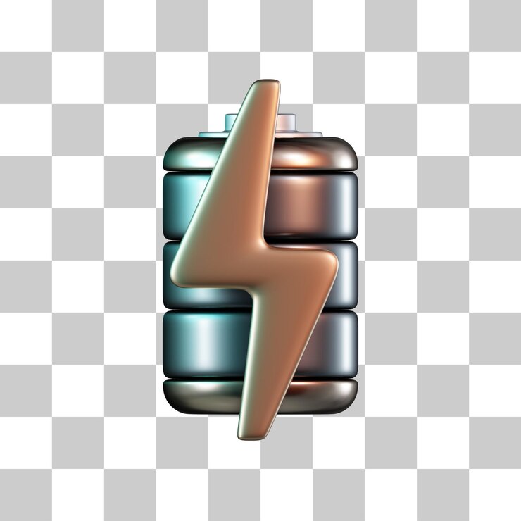 PSD icono 3d de la batería