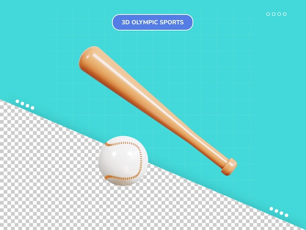 PSD icono 3d de béisbol