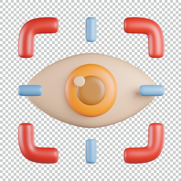 Icono 3d biométrico de escaneo ocular