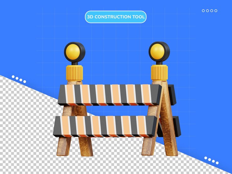 PSD icono 3d de bloqueo de carretera