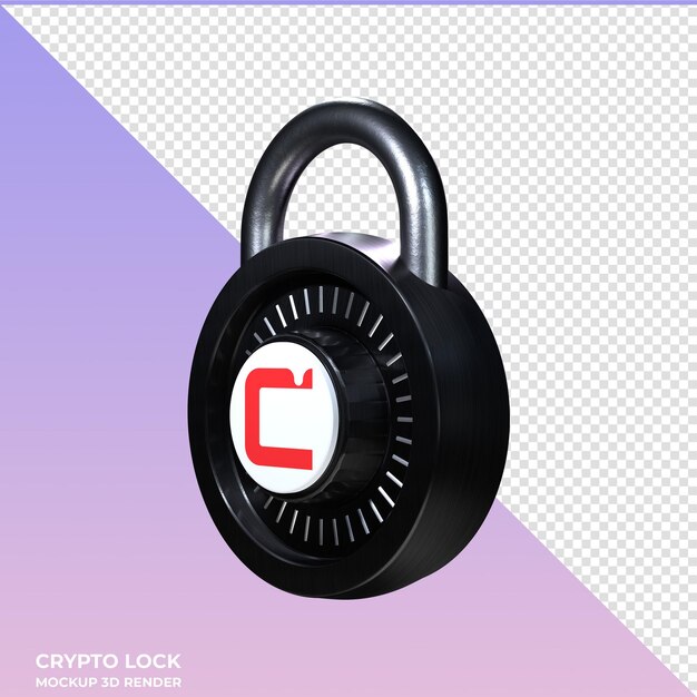 PSD el icono 3d del bloqueo criptográfico de casper cspr