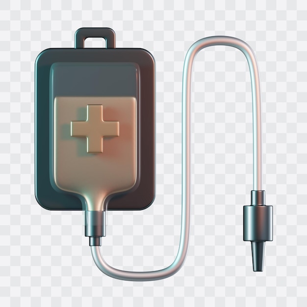 Icono 3D de la bolsa de infusión