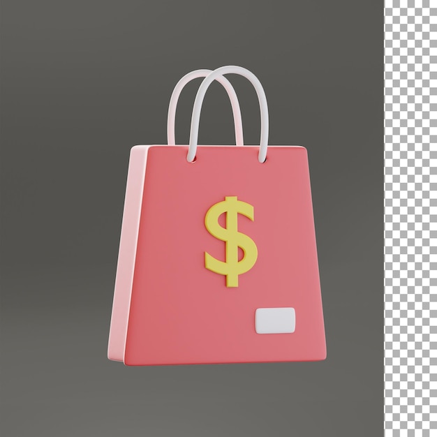 Icono 3d de bolsa de papel