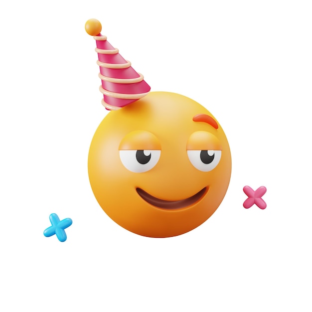 PSD icono 3d borracho para fiesta emoji