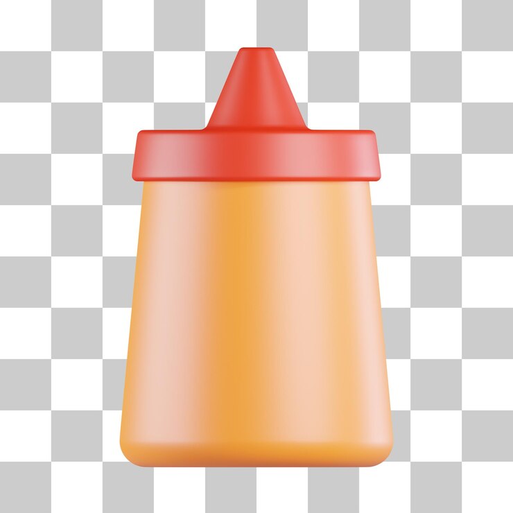 PSD icono 3d de botella de salsa