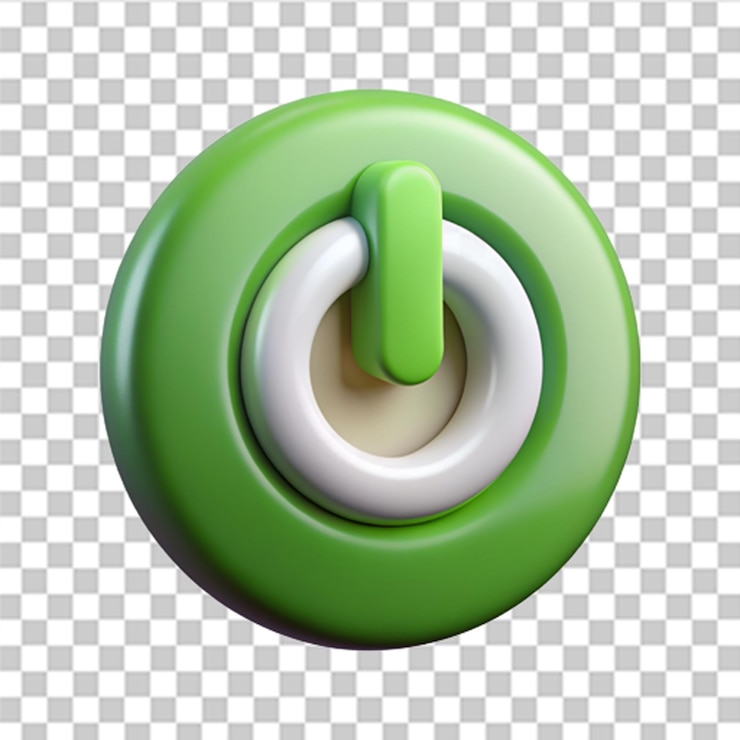 PSD icono 3d botón de encendido aislado en fondo blanco vector en estilo 3d icono de moda para diseño web se puede usar para muchos propósitos