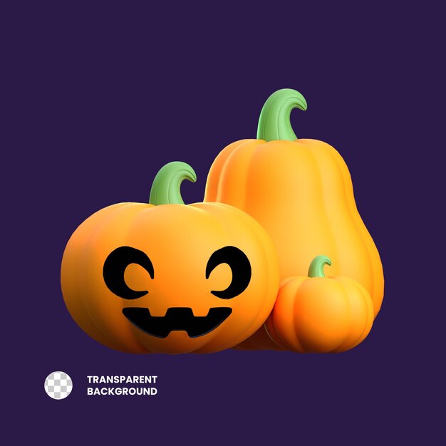 El icono 3D de la bruja de la calabaza