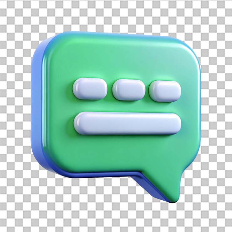 PSD el icono 3d de la burbuja de chat aislado en un fondo transparente