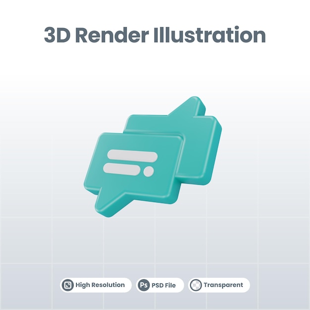 icono 3D de la burbuja del discurso