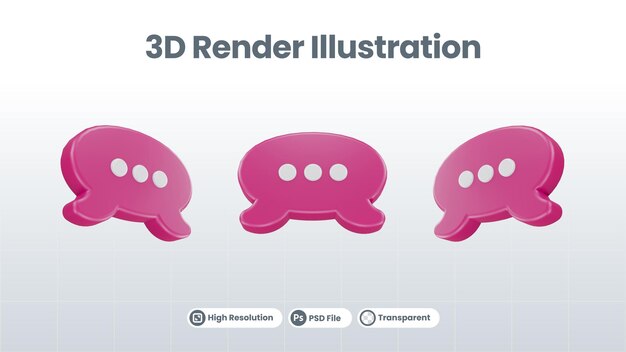 icono 3D de la burbuja del discurso
