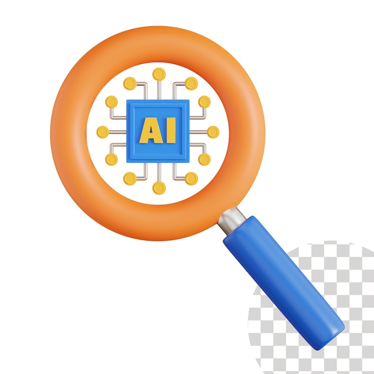 PSD icono 3d de búsqueda de ai