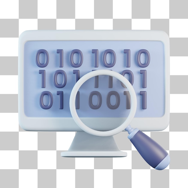 Icono 3D de búsqueda binaria de escritorio