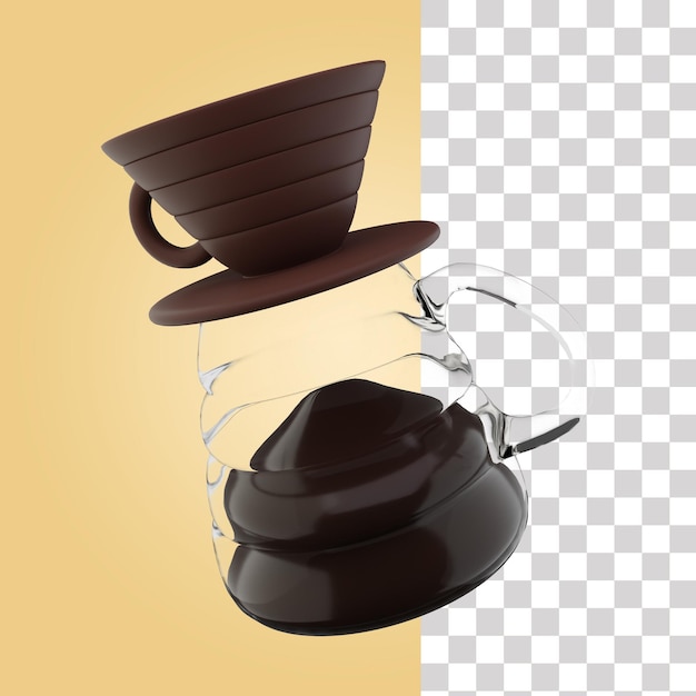 Icono 3d de café chemex