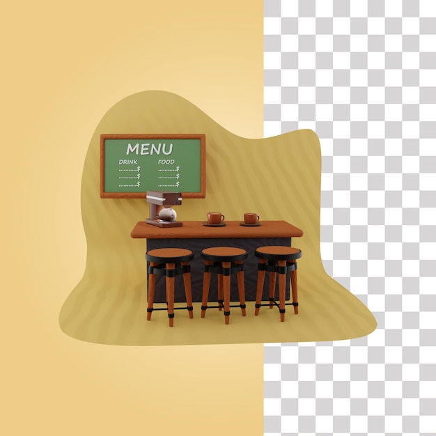 Icono 3d de la cafetería