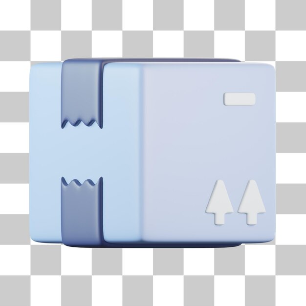 Icono 3D de la caja de envío