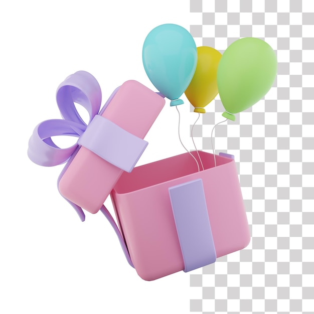 PSD icono 3d de caja de regalo