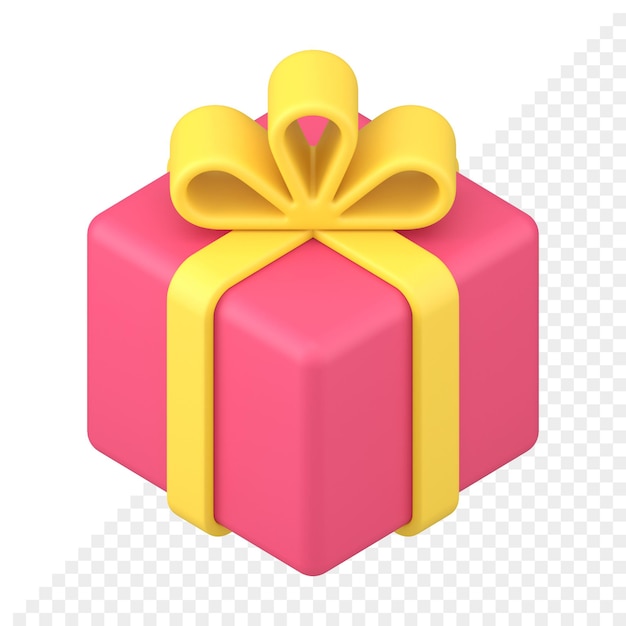 Icono 3d de caja de regalo