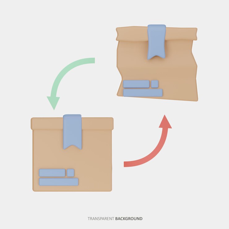 PSD icono 3d de caja rota de reemplazo