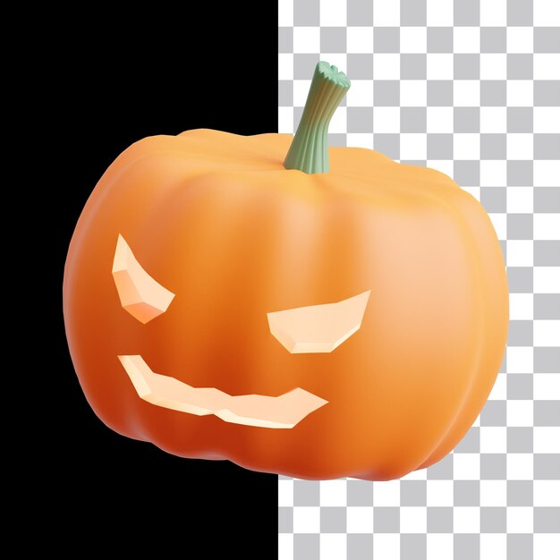 Icono 3D de calabaza de Halloween