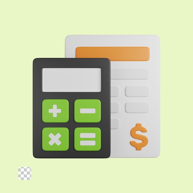 Icono 3D de cálculo financiero