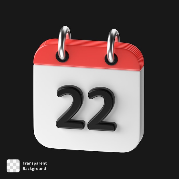 Icono 3D de un calendario