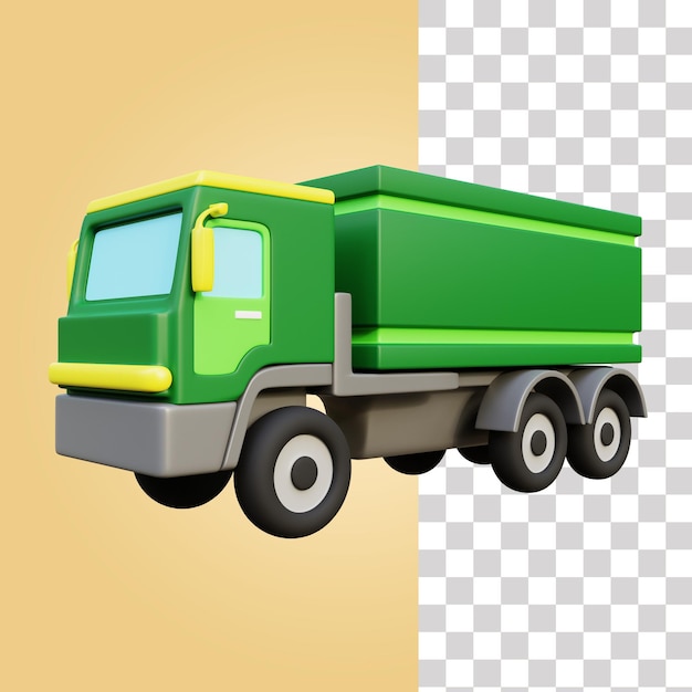 PSD icono 3d de camión contenedor