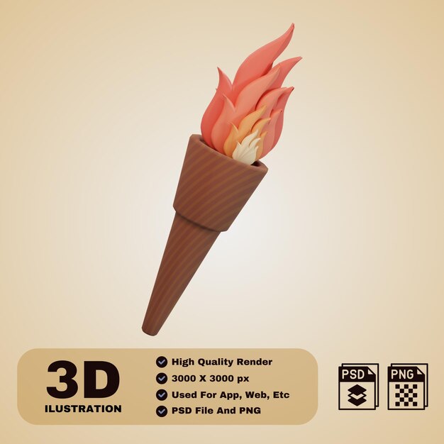 Icono 3D para campamento de verano