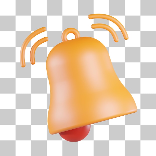 PSD icono 3d de campana de llamada