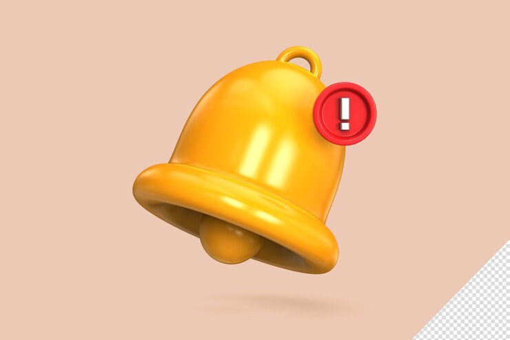 icono 3D de campana de notificación