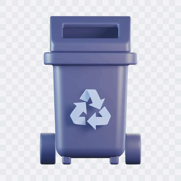 PSD el icono 3d de la canasta de reciclaje