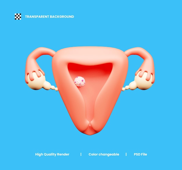 PSD icono en 3d del cáncer de cuello uterino