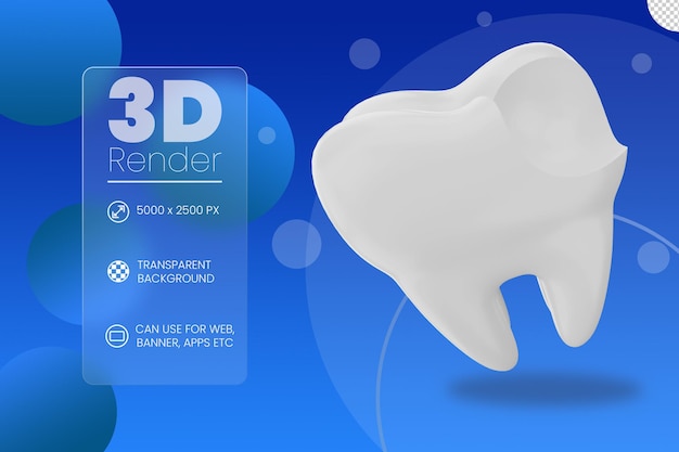 PSD icono 3d de caries dental