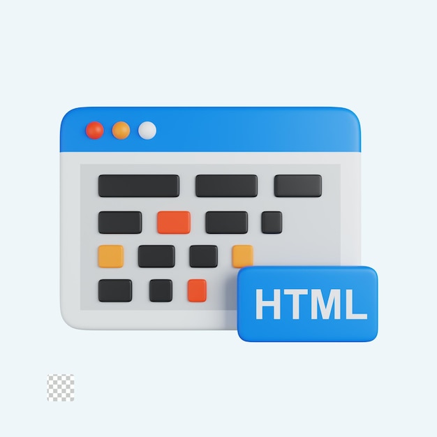 PSD icono 3d de la carpeta html