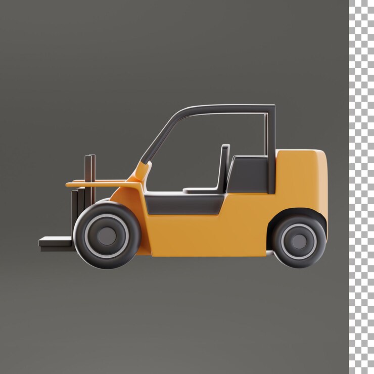 PSD icono 3d de carretilla elevadora