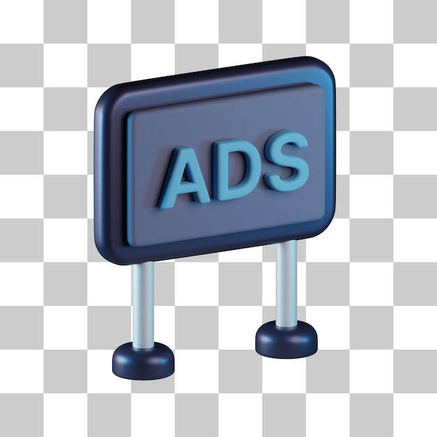 PSD icono 3d de cartelera comercial