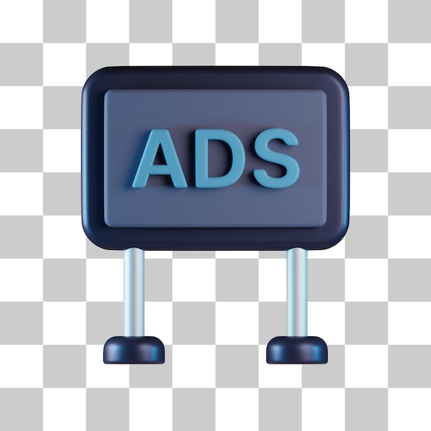 PSD icono 3d de cartelera publicitaria