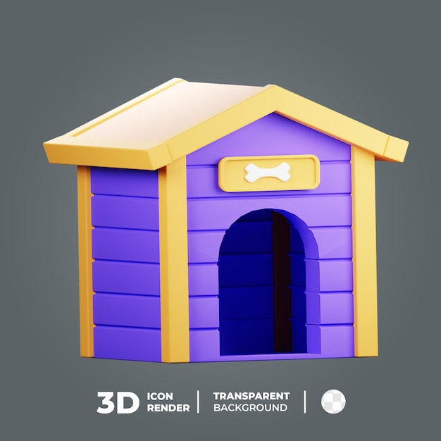 PSD icono 3d casa de mascotas