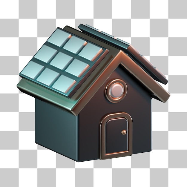 PSD icono 3d de casa solar