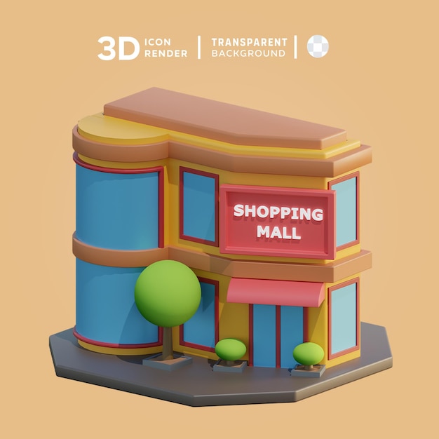 PSD icono 3d del centro comercial ilustración