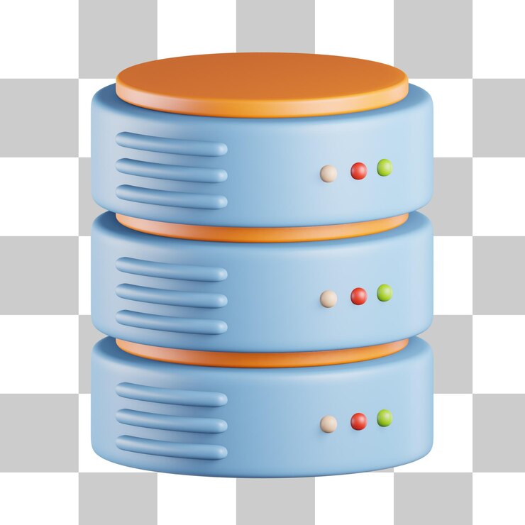 PSD icono 3d del centro de datos en la nube