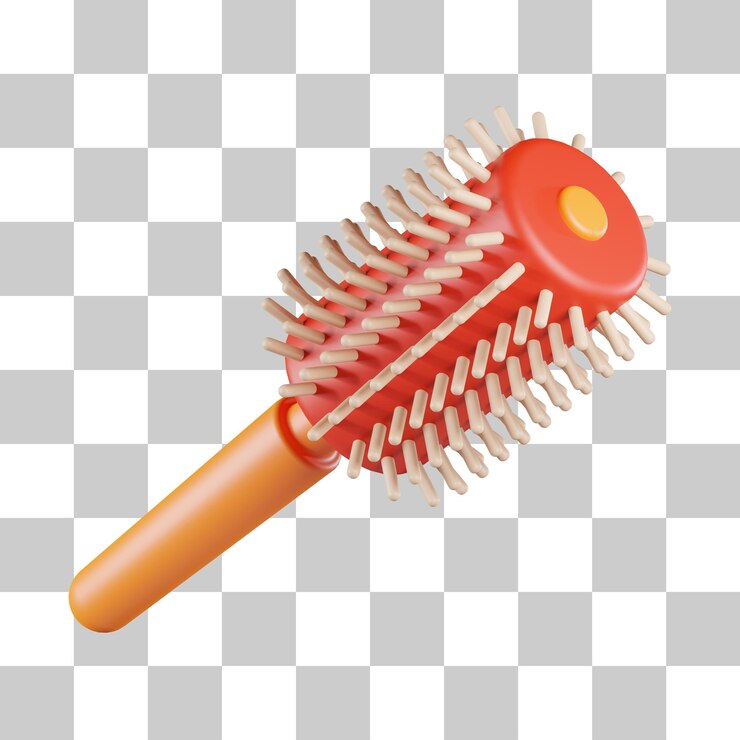 PSD icono 3d de cepillo de pelo de rollo