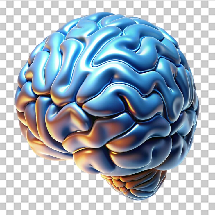 PSD el icono 3d del cerebro de la ia aislado en un fondo transparente