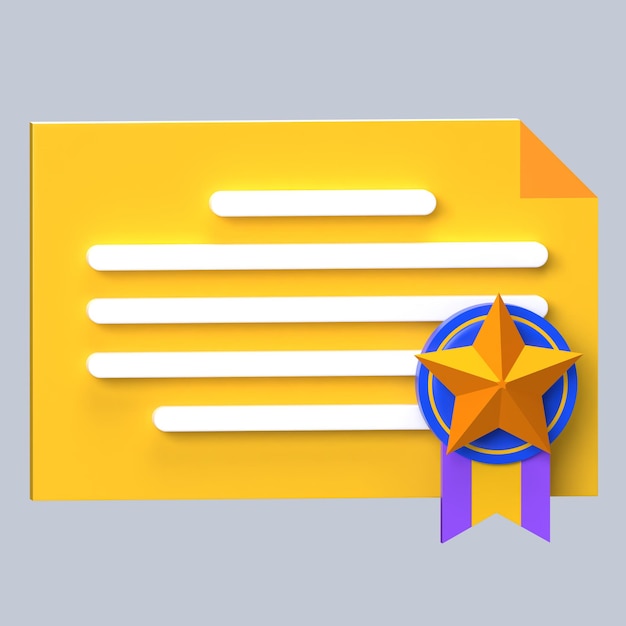 Icono 3D del certificado aprobado
