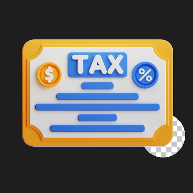 Icono 3D del certificado fiscal