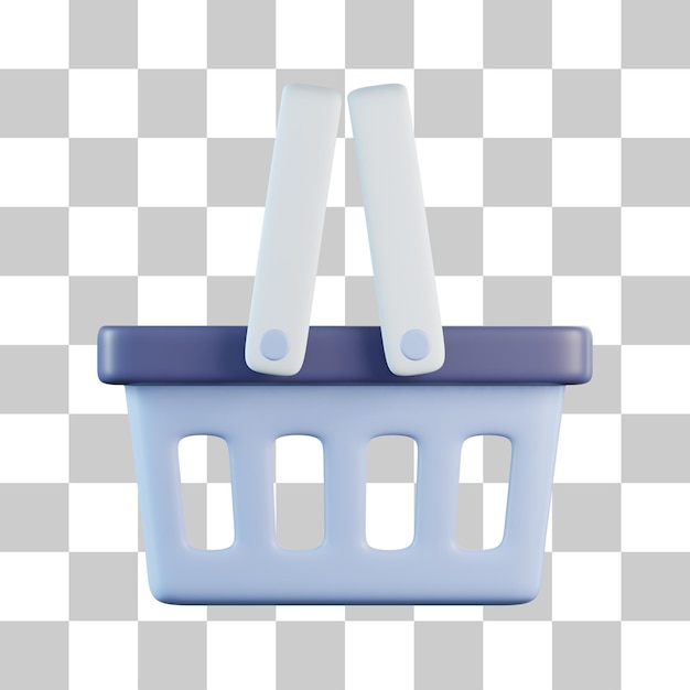 Icono 3D de la cesta de la compra