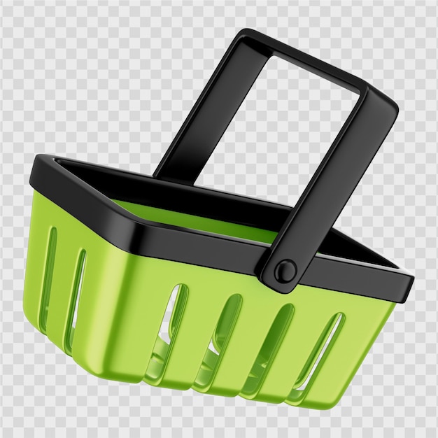 icono 3d de la cesta de la compra