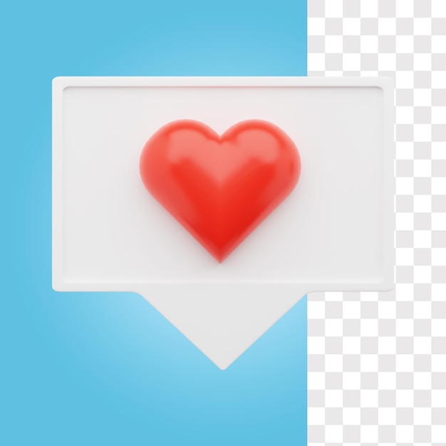 Icono 3d de chat de amor