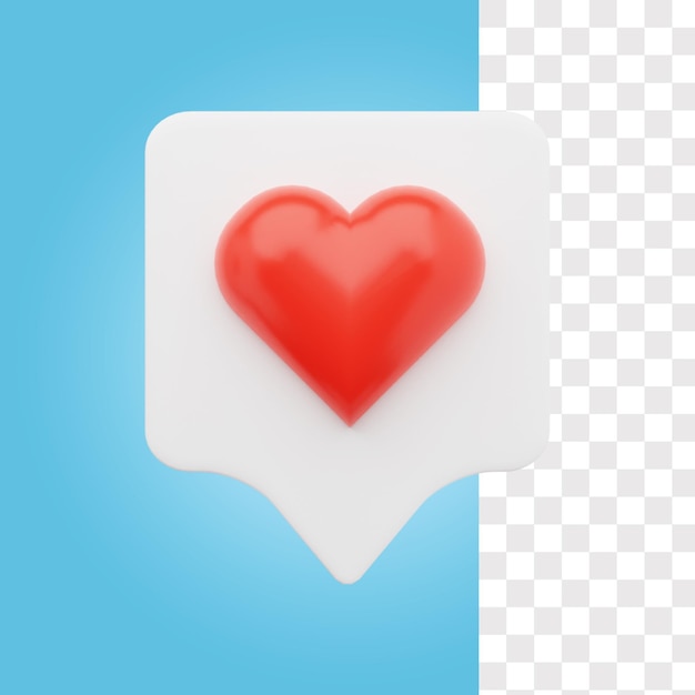 Icono 3D de chat de amor