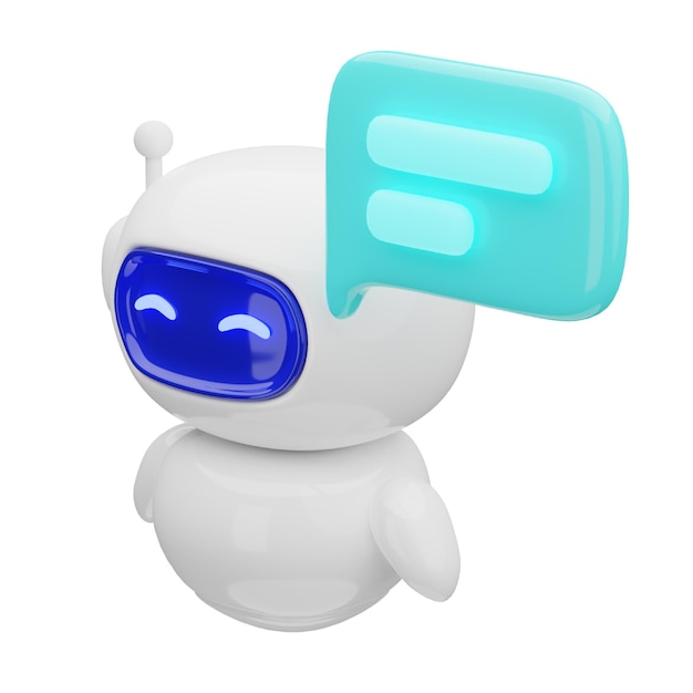 PSD Ícono 3d de chatbot para inteligencia artificial